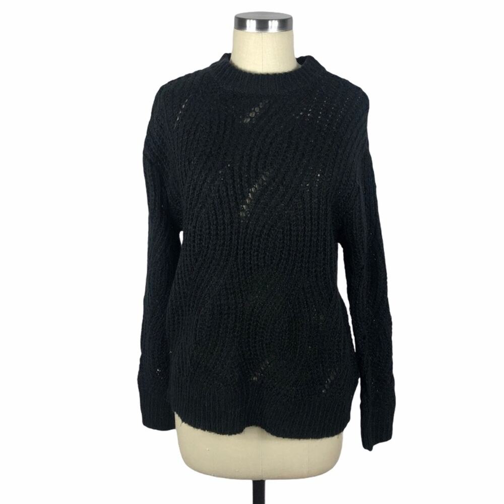 RXB Cable Knit‎ Pullover Sweater Black XS NWT Fall